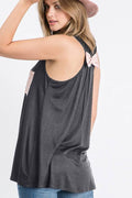 ST1730-11 SOLID TOP WITH ANIMAL POCKET AND RIBBON BACK