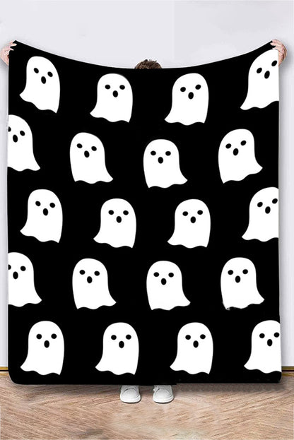 Dark Pink 130*150cm Halloween Ghost Flannel Blanket