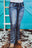 Light Blue Casual Embroidered Animal Straight Leg Jeans