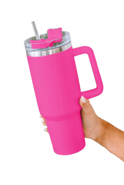 Rosy 304 Stainless Steel Double Insulated Tumbler Mug With Straw