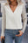 White Sequins Sleeves Patchwork V Neck Blouse