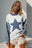 Double Take Full Size Star Pattern Raw Edge Long Sleeve Sweater