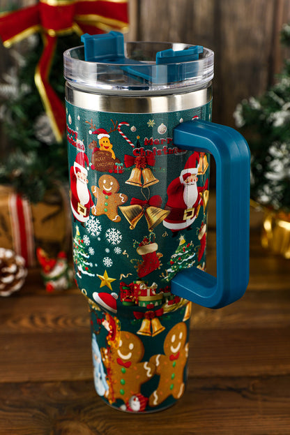 Blue Christmas Pattern Print Stainless Steel Tumblers