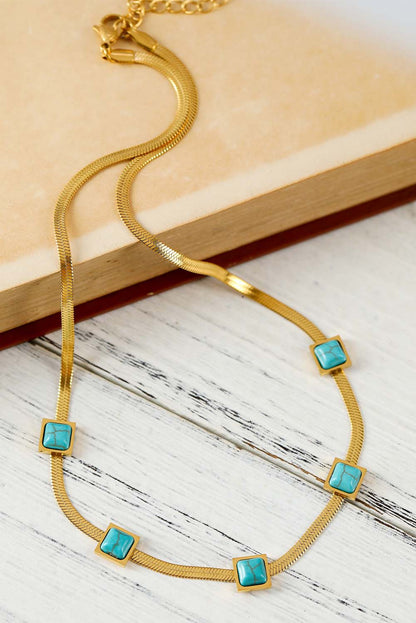 Turquoise Snake Bone Choker