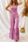 Phalaenopsis Floral Thin Straps Smocked Bodice Wide Leg Jumpsuit