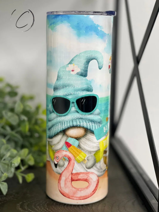 PREORDER: Beach Gnomes UV Color Changing Skinny Tumbler