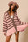 BiBi Slit Striped V-Neck Button Up Cardigan