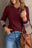 Rose Casual Crew Neck Striped Sleeve Knit Sweater