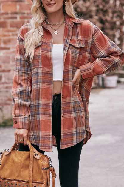 Multicolour Plaid Colorblock Button Up Shirt