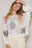 POL Flower Dropped Shoulder Long Sleeve Knit Top