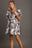 Umgee Metallic Jacquard Puff Sleeve Dress