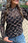 Black Game Day Football Mesh Sheer Long Sleeve Top