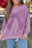 Orchid Bouquet Mineral Wash Waffle Bow Patched Pullover Sweatshirt