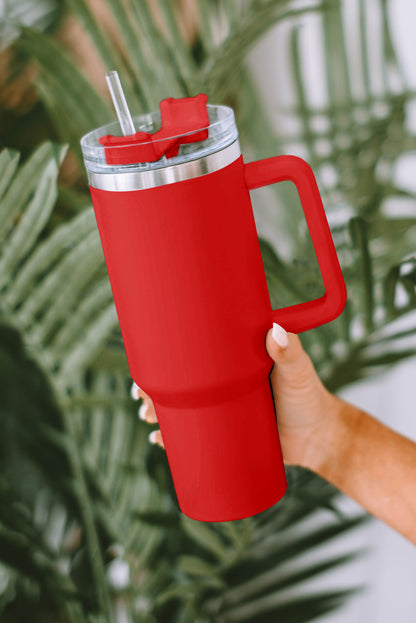 Rosy 304 Stainless Steel Double Insulated Tumbler Mug With Straw