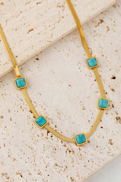 Turquoise Snake Bone Choker