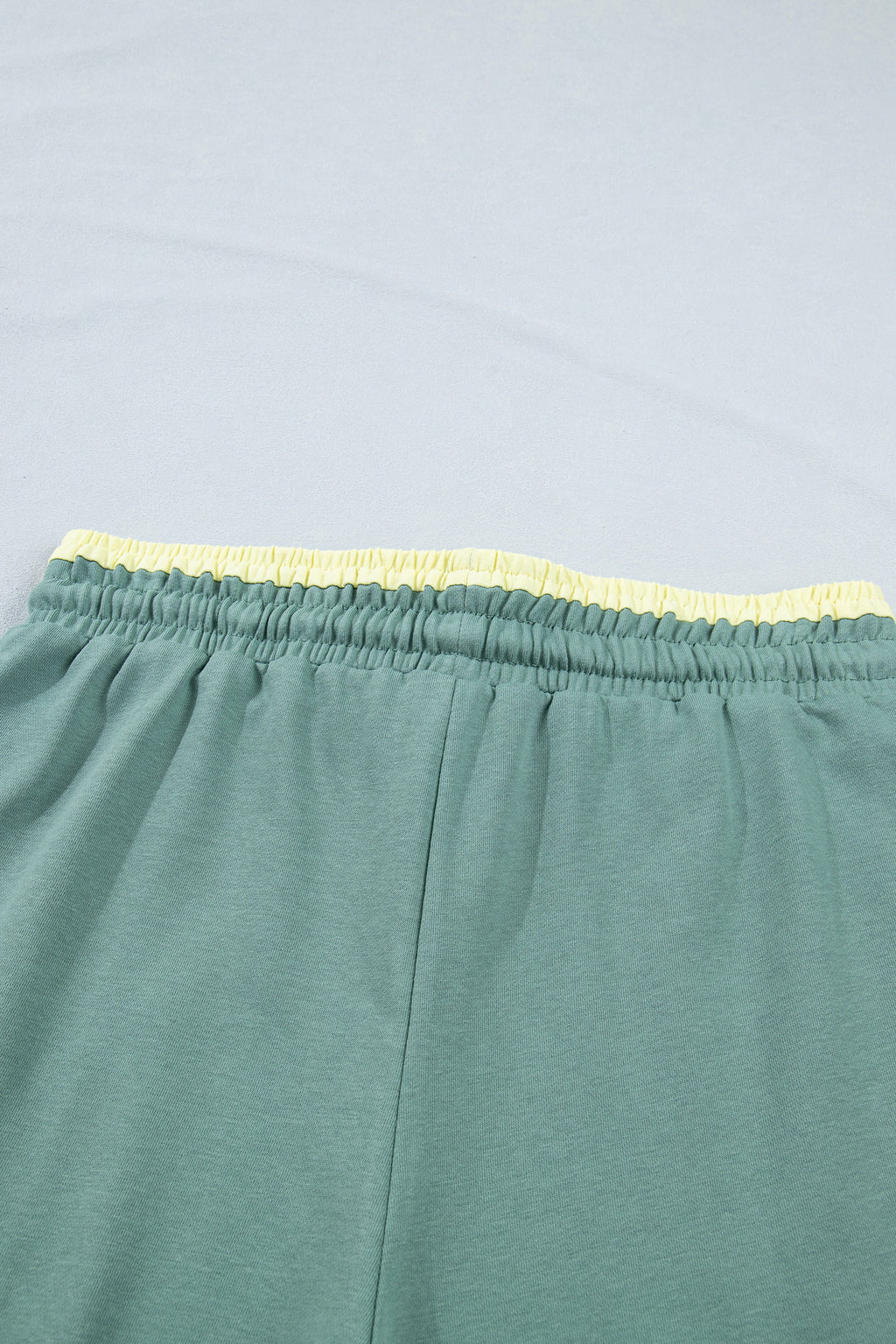Grapefruit Orange Color Block Flower Patchwork Drawstring Contrasted Elastic Waist Wide Leg Pants