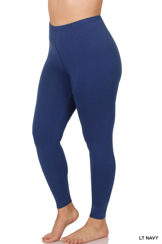 Plus Premium Cotton Full Length Leggings