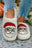 White Christmas Santa Claus Graphic Plush Slippers