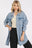 Mittoshop Light Wash Patch Pocket Longline Denim Jacket