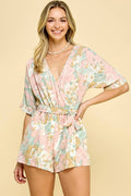 Floral Wrap Front Romper
