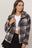 HYFVE Plaid Collared Neck Boucle Jacket with Pockets