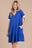 Ces Femme Ruffled Hem Johnny Collar Short Sleeve Dress