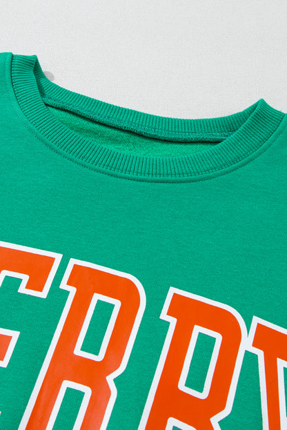 Racing Red XOXO Print Drop Sleeve Pullover Sweatshirt