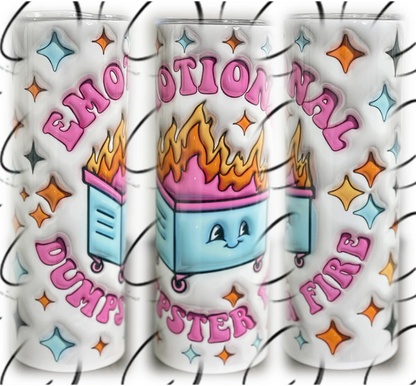 PREORDER: Emotional Dumpster Fire Skinny Tumbler