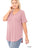 PLUS SHORT SLEEVE V-NECK ROUND HEM TOP