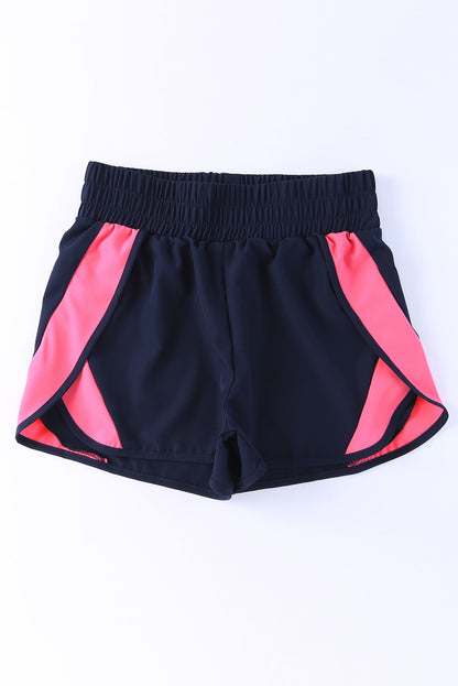 Smocked Elastic Waist Athletic Shorts