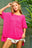 SOLID ROUND NECK 3/4 SLEEVE LOOSE TOP