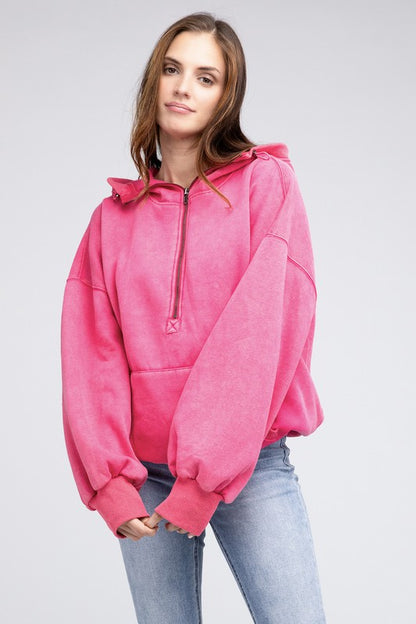 Stitch Detailed Elastic Hem Hoodie