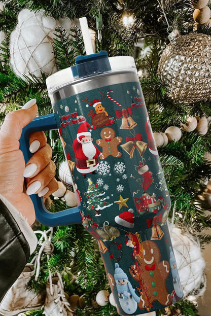 Blue Christmas Pattern Print Stainless Steel Tumblers