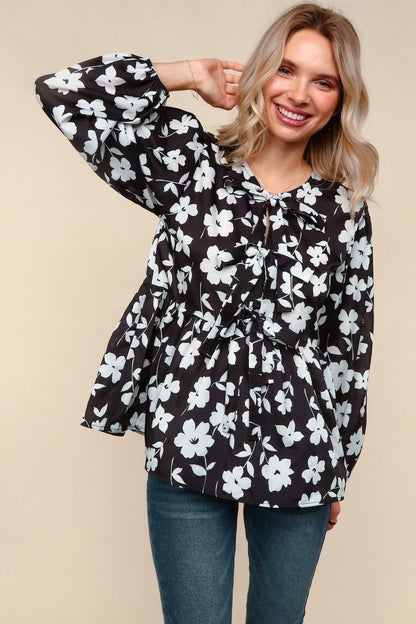 Fleur with Flair Ruffle Sleeve Blouse