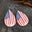 PU Leather US Flag Teardrop Shape Earrings