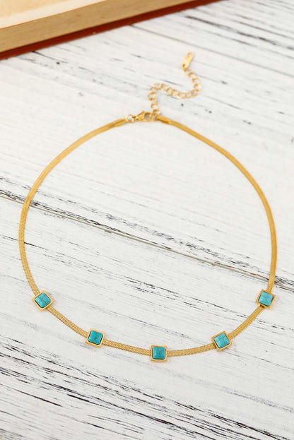 Turquoise Snake Bone Choker