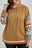 Khaki Texture Aztec Drop Sleeve Waffle Plus Size Hoodie