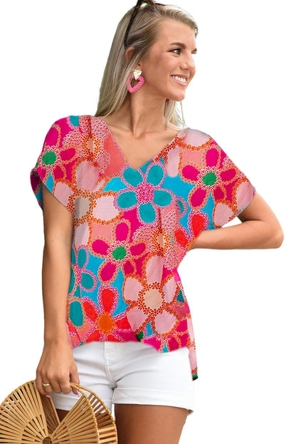 Floral Embroidered Flutter Sleeve Tank Top