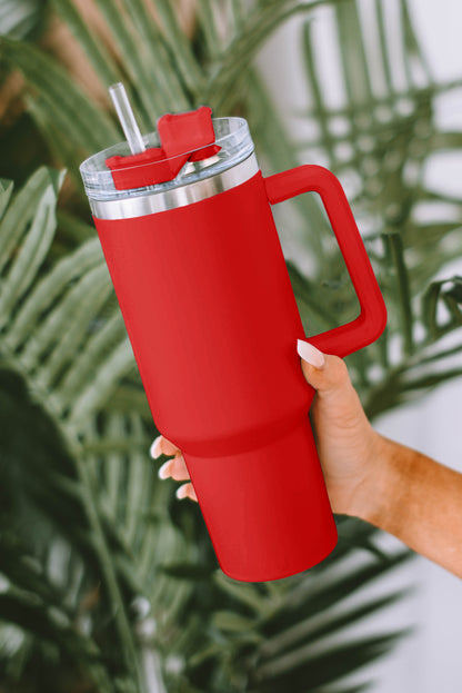 Rosy 304 Stainless Steel Double Insulated Tumbler Mug With Straw