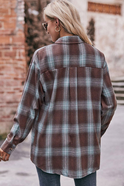 Multicolour Plaid Colorblock Button Up Shirt