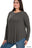 Plus Long Sleeve Round Neck Round Hem Top