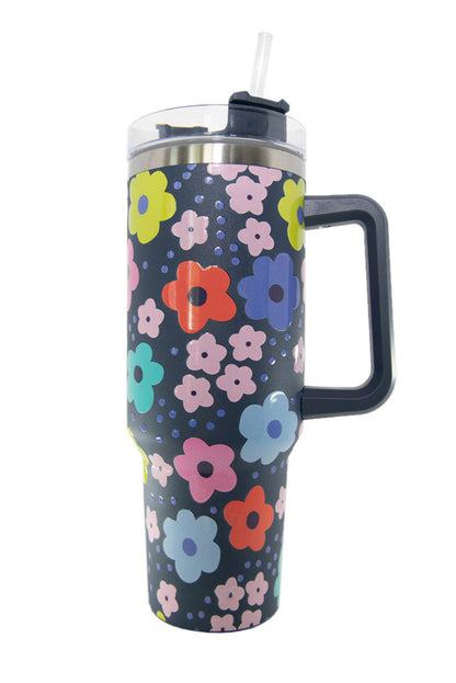 Multicolor Cute Floral 304 Stainless Tumbler Thermos Cup