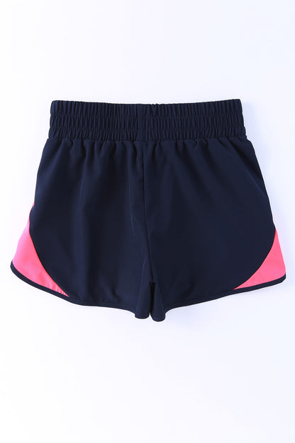 Smocked Elastic Waist Athletic Shorts