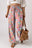 Pink Floral Smocked Elastic Waist Loose Pants