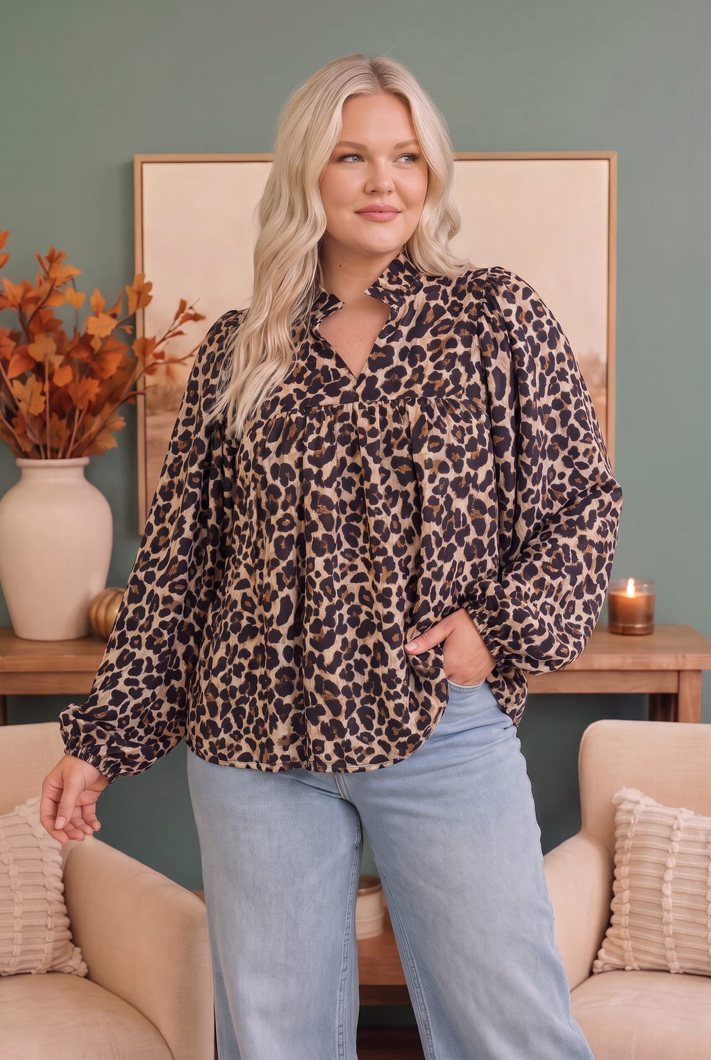 Date Night Leopard Blouse