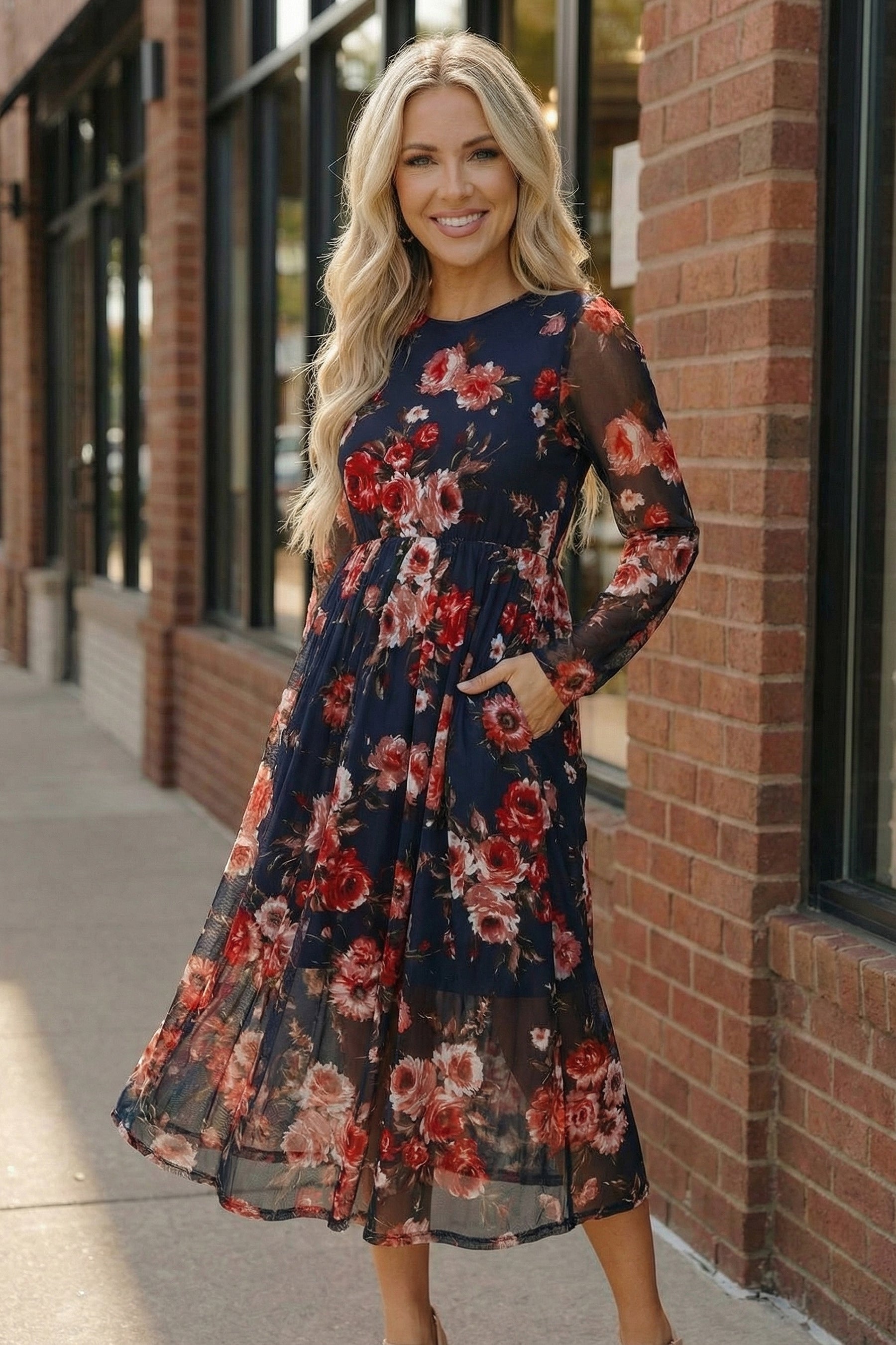 Rosy Romance Mesh Dress
