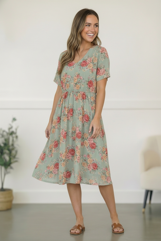 Spring at a Garden Wedding Midi Dress