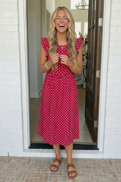 Sweet Days Polka Dot Midi Dress