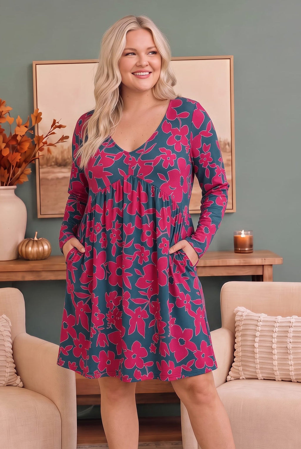 Blooming Beauty Long Sleeve Floral Dress