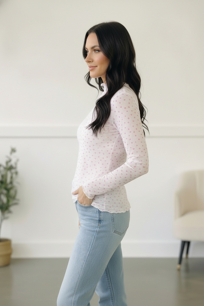 Sweetheart Whisper Mesh Top